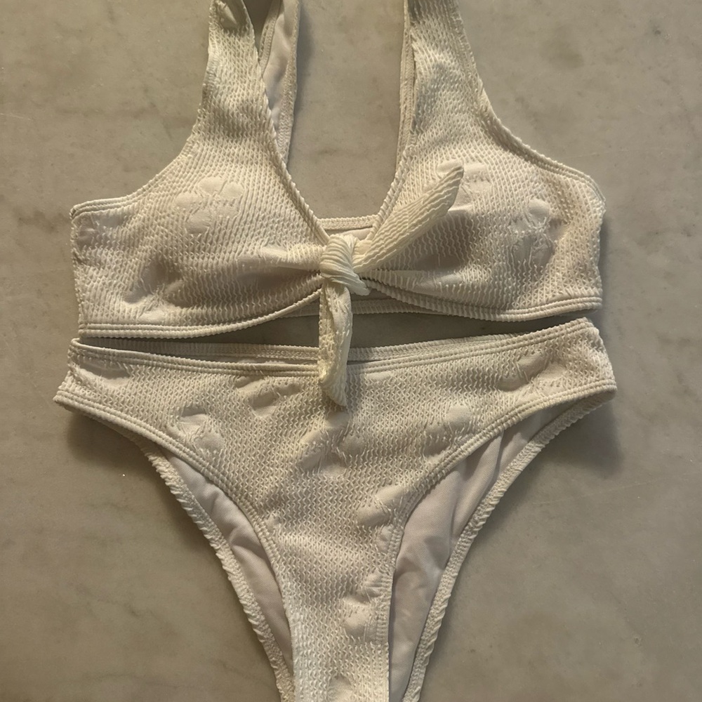 Kids White One Piece Swimsuit
